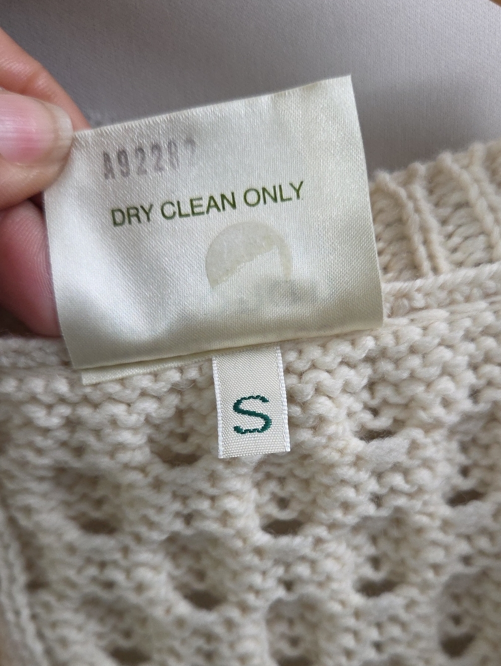 Kilronan Knitwear Ivory Merino Wool Cable-Knit Button Cardigan Sweater Sz S - Picture 8 of 10